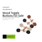 Dual Hole 14L Wooden Toggle Buttons For Overcoat
