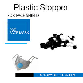 Face Masks Stopper Plastic Cord Stopper Black & White Color Soft PVC