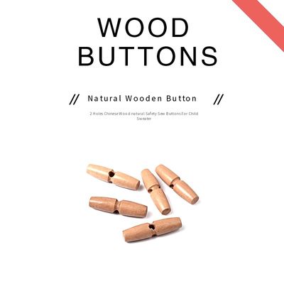 Single Hole Vintage Natural Wood Toggle Buttons For Coat